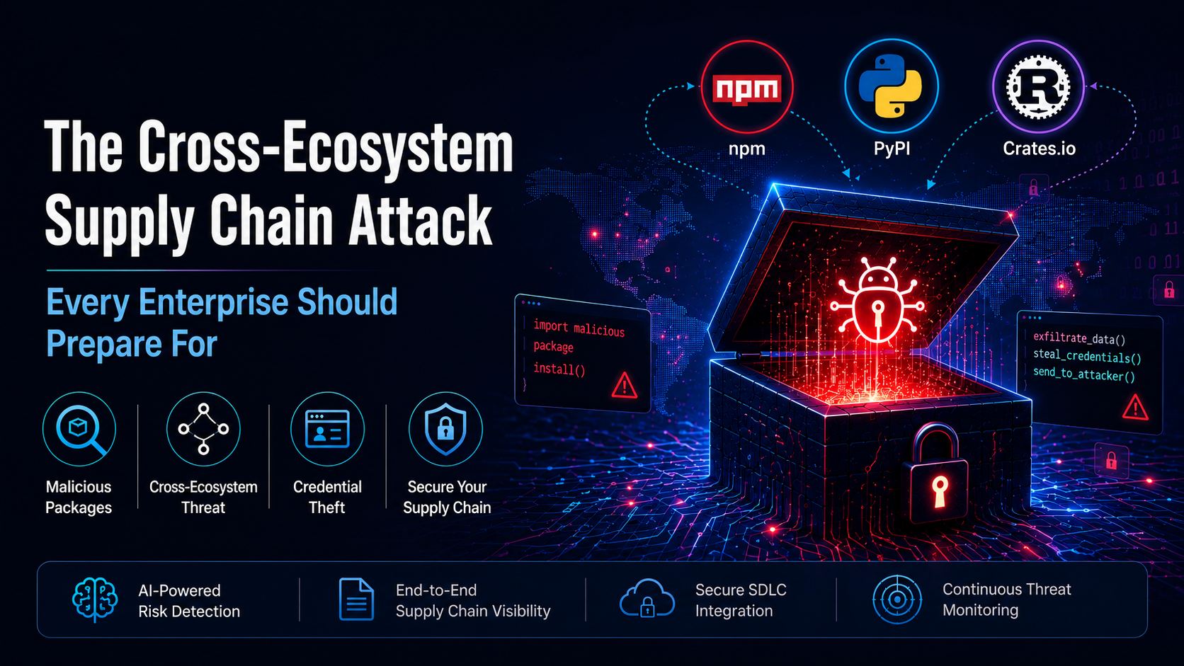 AgentSecure AI security dashboard showing agent monitoring, threat detection, risk analytics, and real-time alerts
